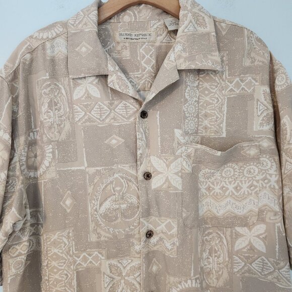 Island Republic Hawaiian Shirt Silk Short Sleeve Button Up Floral Large - Picture 6 of 11